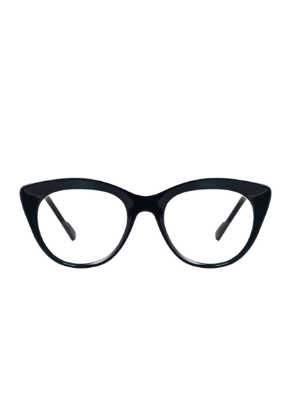 Eco-friendly Reading Glasses DORIS MATTE BLACK GREEN MODEL Oceanides Eyewear