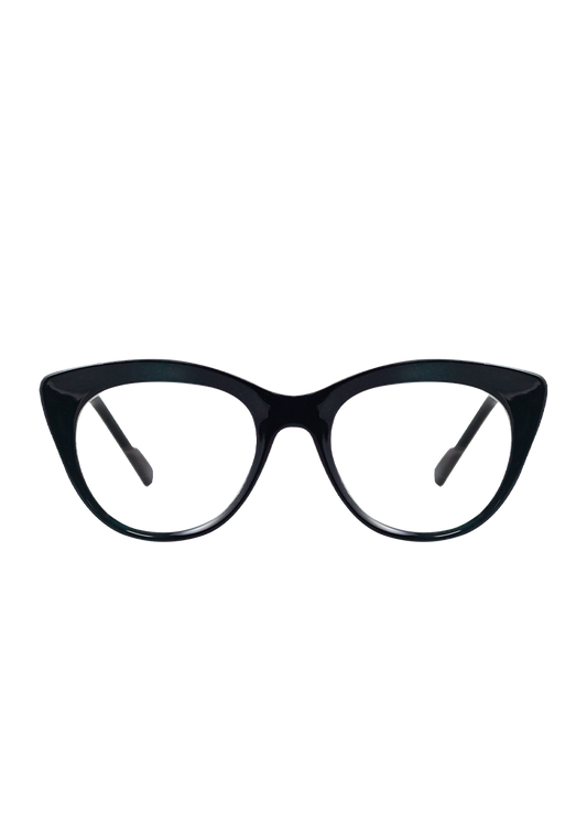 Eco-friendly Reading Glasses DORIS MATTE BLACK GREEN MODEL Oceanides Eyewear