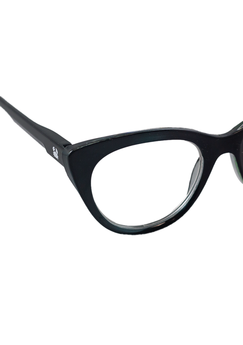 Eco-friendly Reading Glasses DORIS MATTE BLACK GREEN MODEL Oceanides Eyewear