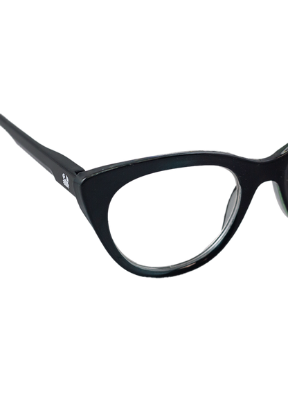Eco-friendly Reading Glasses DORIS MATTE BLACK GREEN MODEL Oceanides Eyewear