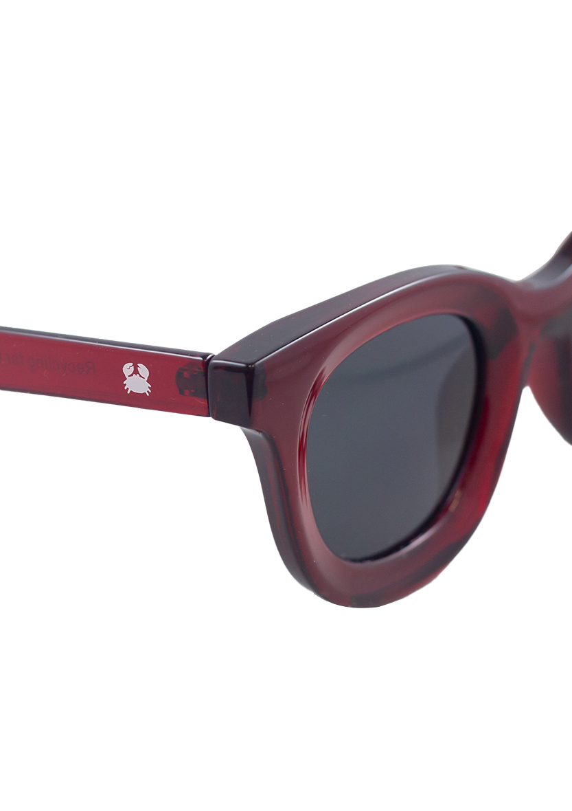 Eco-friendly Sunglasses LIBIA CRYSTAL DARK RED MODEL Oceanides Eyewear